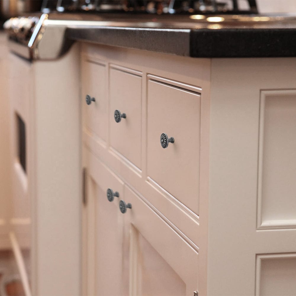 Goo-Ki Vintage Sunburst Cabinet Knobs Ornate Floral Design with Distressed Finish Kitchen Drawer Knobs