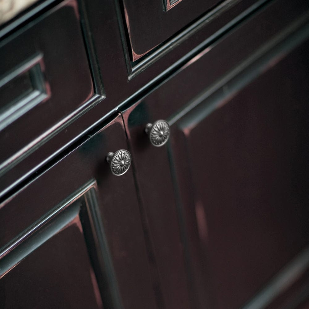 Goo-Ki Vintage Sunburst Cabinet Knobs Ornate Floral Design with Distressed Finish Kitchen Drawer Knobs