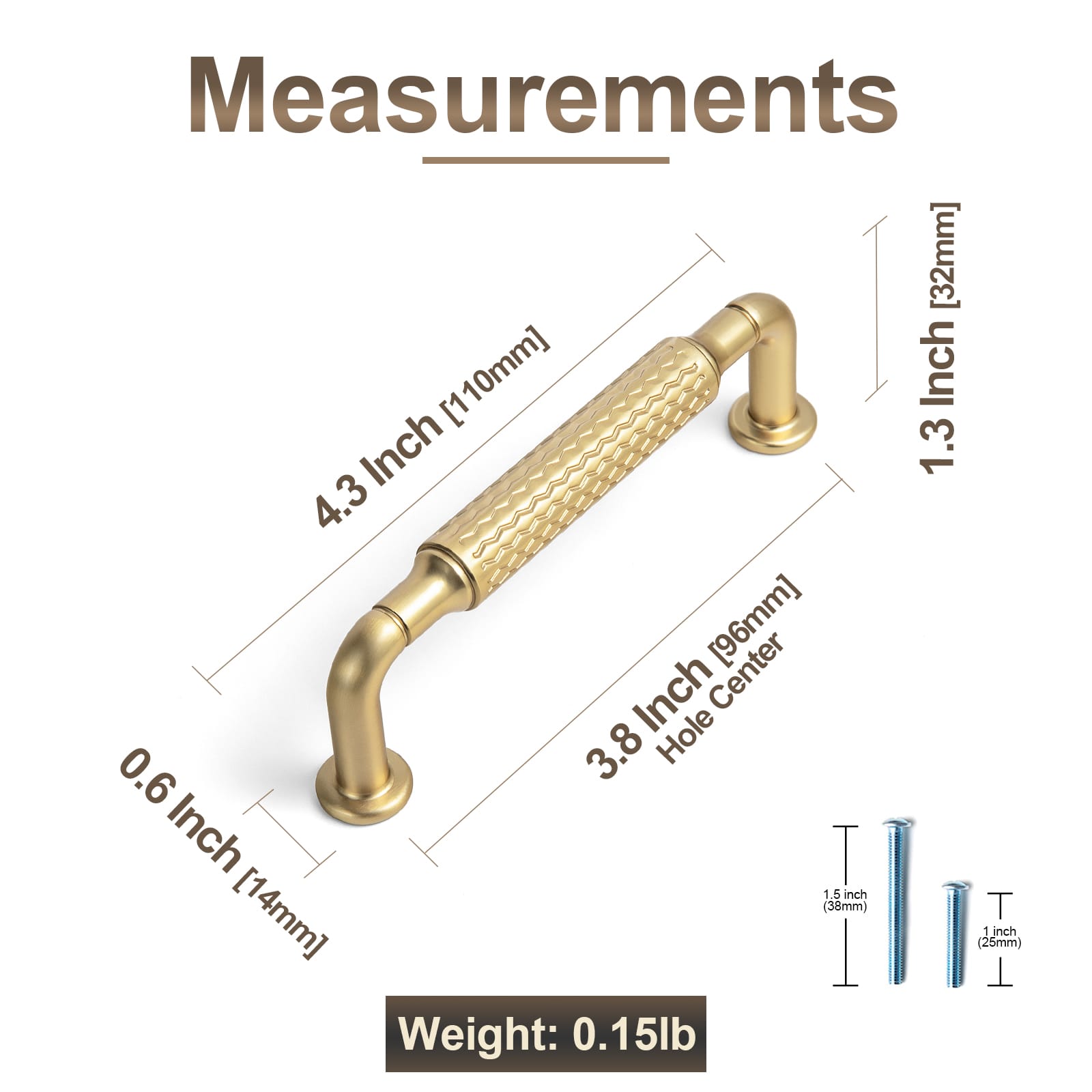 Goo-Ki Vintage Wavy Textured Zinc Alloy Cabinet Pulls for Kitchen Cabinets & Furniture
