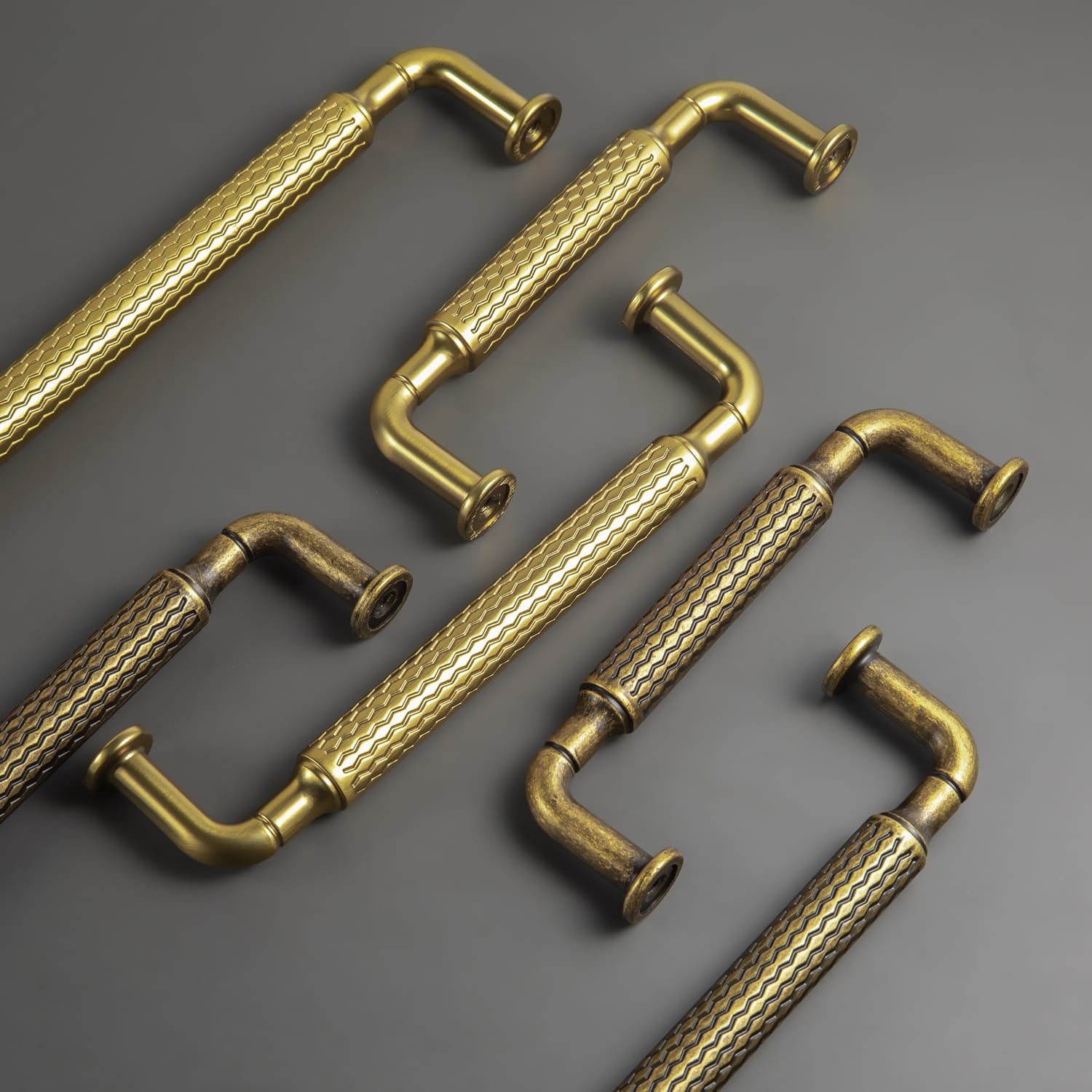 Goo-Ki Vintage Wavy Textured Zinc Alloy Cabinet Pulls for Kitchen Cabinets & Furniture