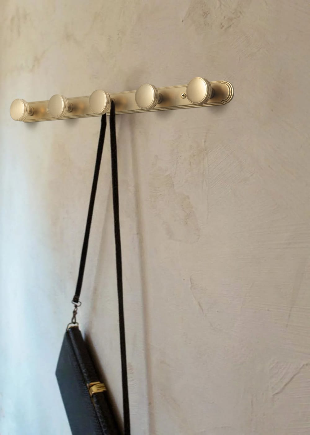 Goo-Ki Vintage Zinc Alloy Coat Hook Rail with Knurled Round Knobs, Wall-Mounted Hanger Rack for Entryway, Bathroom & Closet