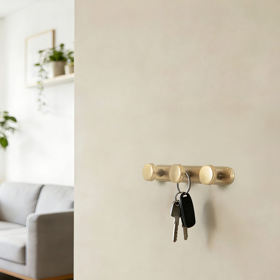Goo-Ki Vintage Zinc Alloy Coat Hook Rail with Knurled Round Knobs, Wall-Mounted Hanger Rack for Entryway, Bathroom & Closet
