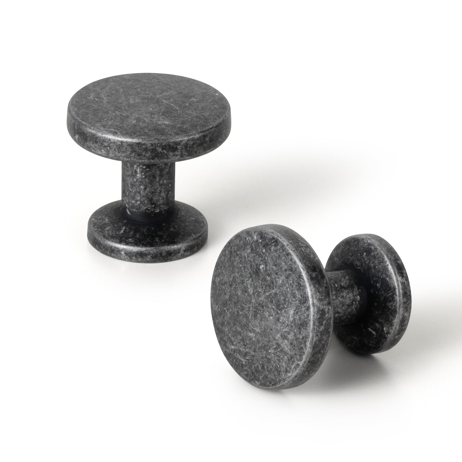 Goo-Ki Weathered Nickel / Knob / 12 Pack Vintage Cabinet Knobs with Cylindrical Stem Minimalist Dresser Hardware