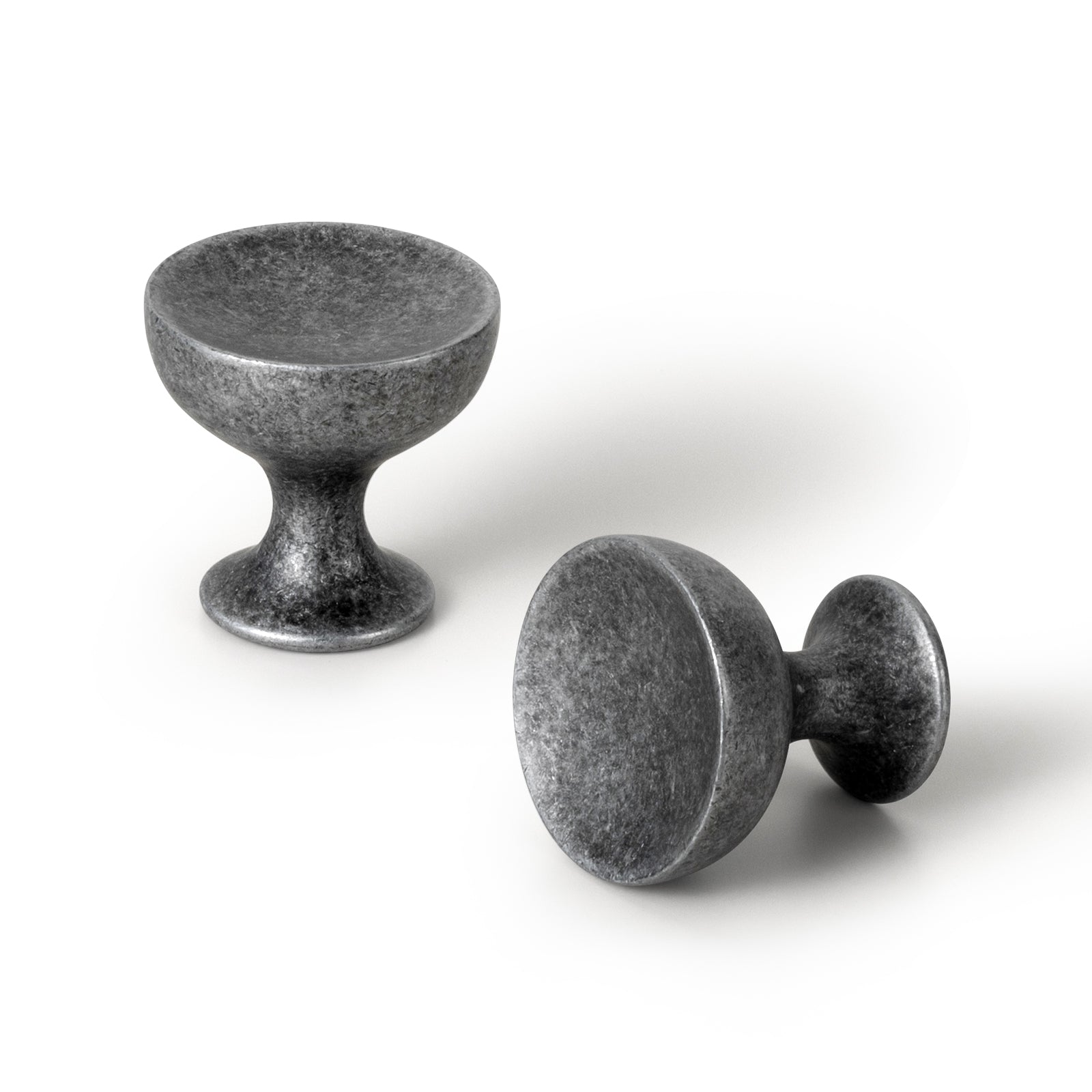 Goo-Ki Weathered Nickel / Knob / 6 Pack Vintage Round Cup Design with Rustic Patina Finish Retro Kitchen Drawer Knobs