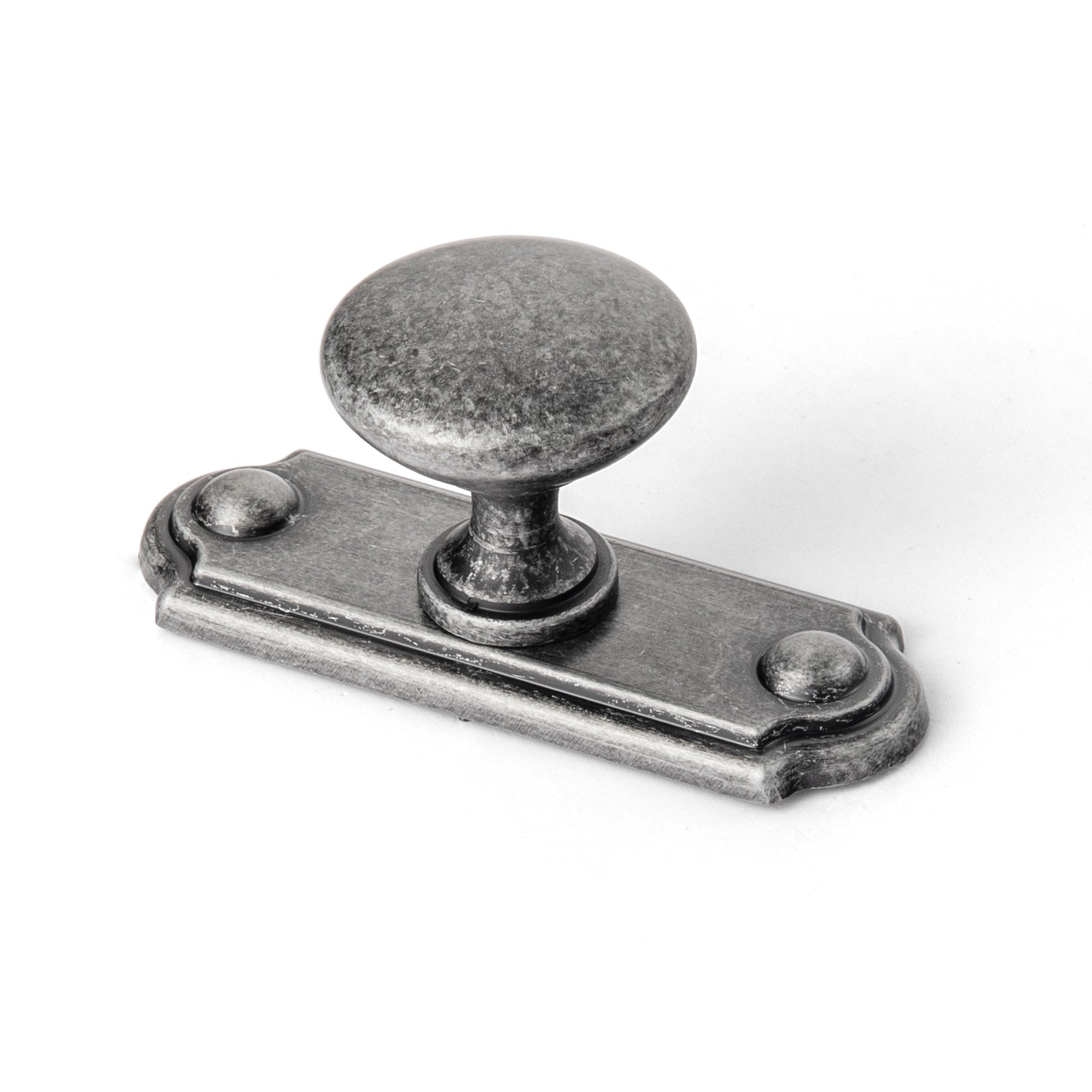 Goo-Ki Weathered Nickel / Knob with Back Plate C / 6 Pack Antique Drawer Pulls Solid Retro Bar Pull Furniture Hardware for Kitchen