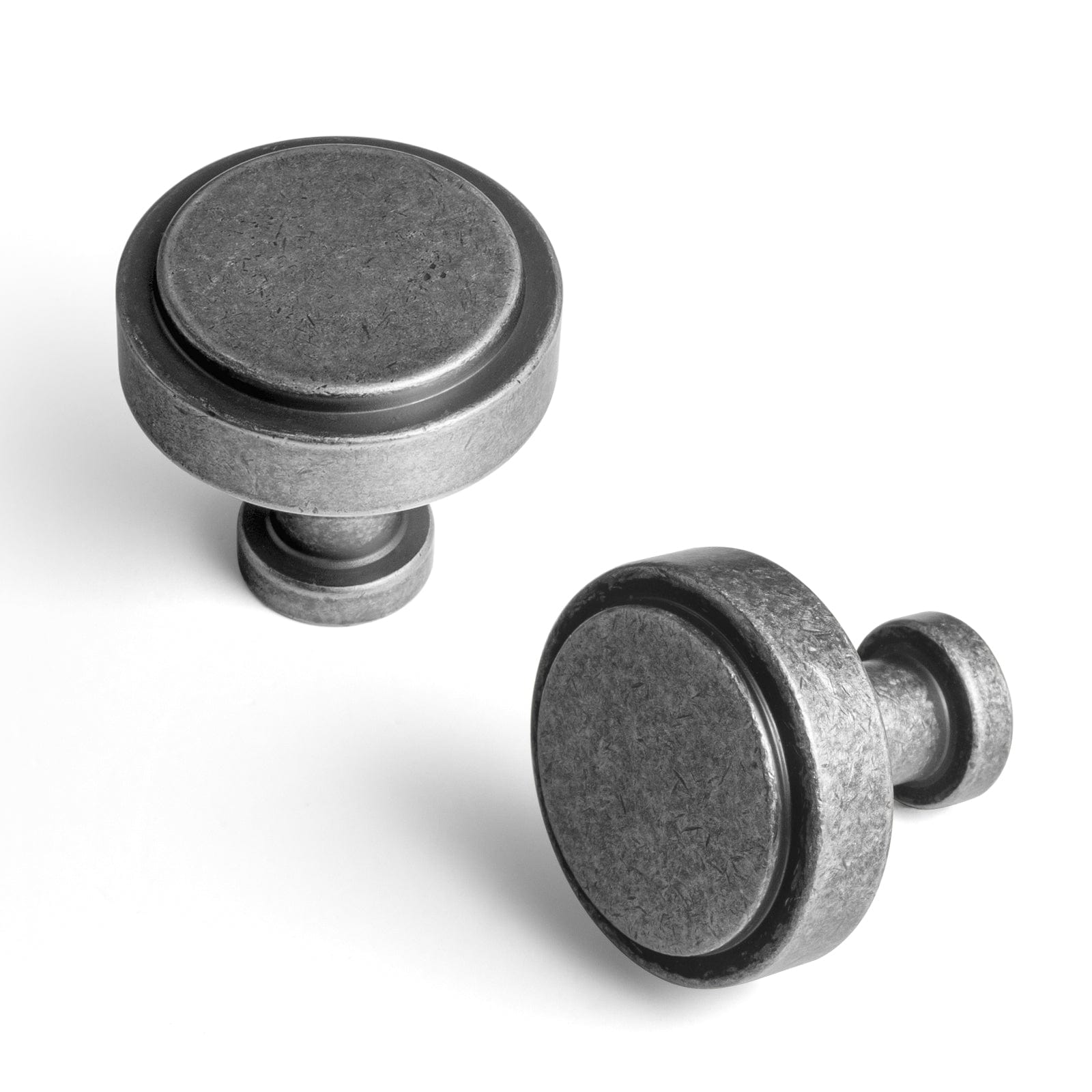 Goo-Ki Weathered Nickel / No Back Plate / 6 Pack Simple Cylindrical Zinc Alloy Drawer Knob with Elegant Design