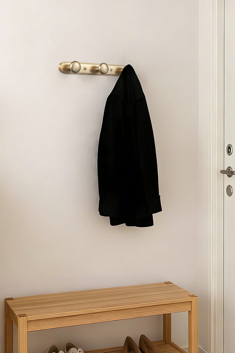 Goo-Ki Zinc Alloy Coat Hook - Retro Decorative Wall Hanger Rail with Round Knobs for Coats, Towels & Home Organization