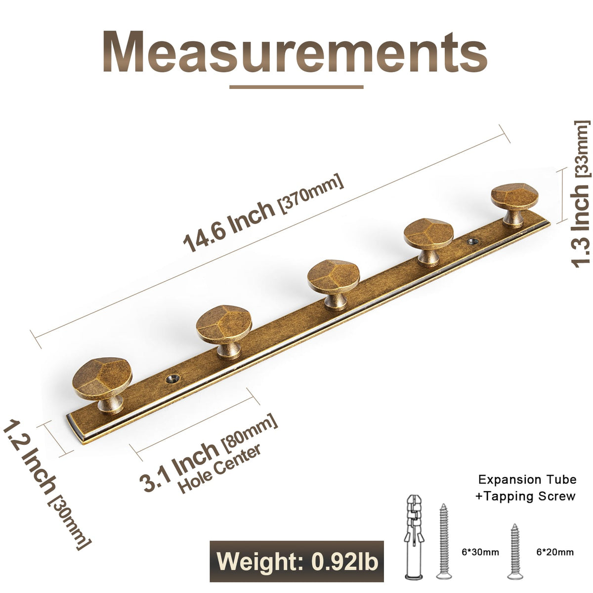 Goo-Ki Zinc Alloy Decorative Wall Mounted Coat Hook Rack, Heavy Duty Multipurpose Hanger
