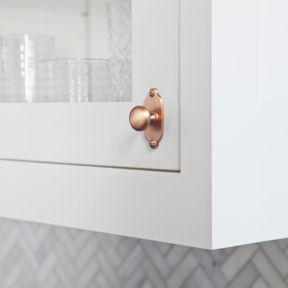 Antique Brass Zinc Alloy Cabinet Knob with Back Plate Single Hole Center Cabinet Hardware for Bedroom Kitchen