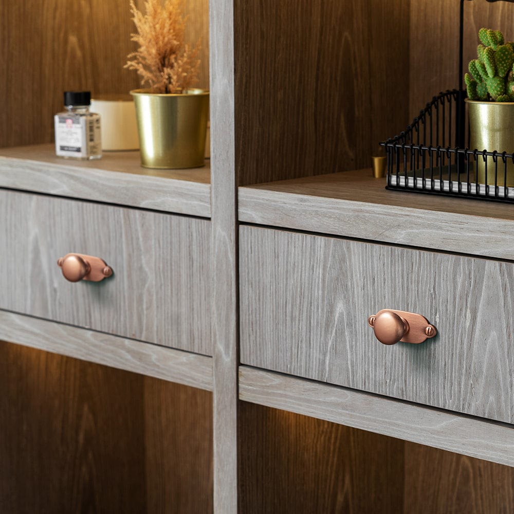 Antique Brass Zinc Alloy Cabinet Knob with Back Plate Single Hole Center Cabinet Hardware for Bedroom Kitchen