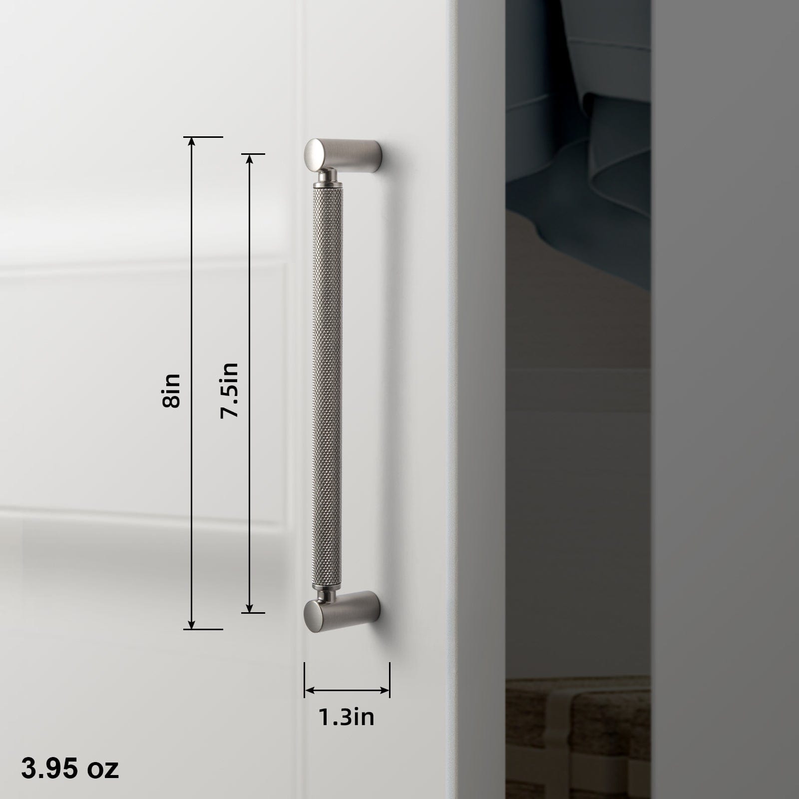 Classic Bar-shaped Knurled Aluminium Drawer Pull Durable & Stylish Hardware for Furniture