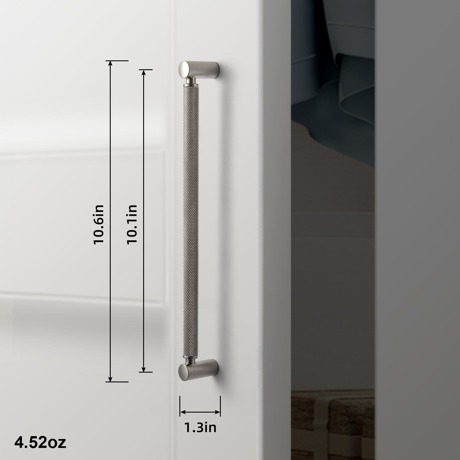 Classic Bar-shaped Knurled Aluminium Drawer Pull Durable & Stylish Hardware for Furniture