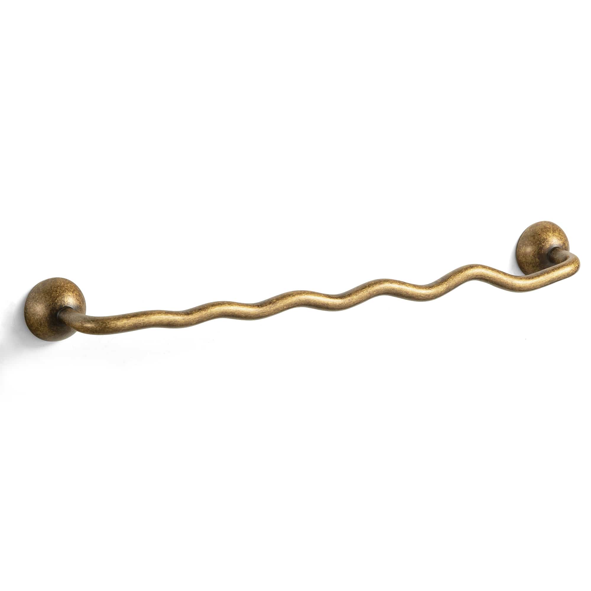 TONA Antique Brass / 7.6'' Hole Center / 2 Pack Titanium Silver Solid Brass Cabinet Pull - Stylish Wave Curved Design for Kitchen/Bathroom Cabinets