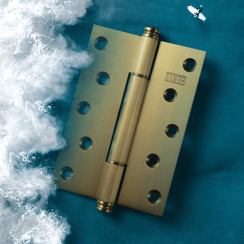 TONA Brushed Brass / Flat Hinge / 1 Pcs 5 Inch Copper Door Hinge Brass Thick Hinge Interior Bedroom Door Hardware