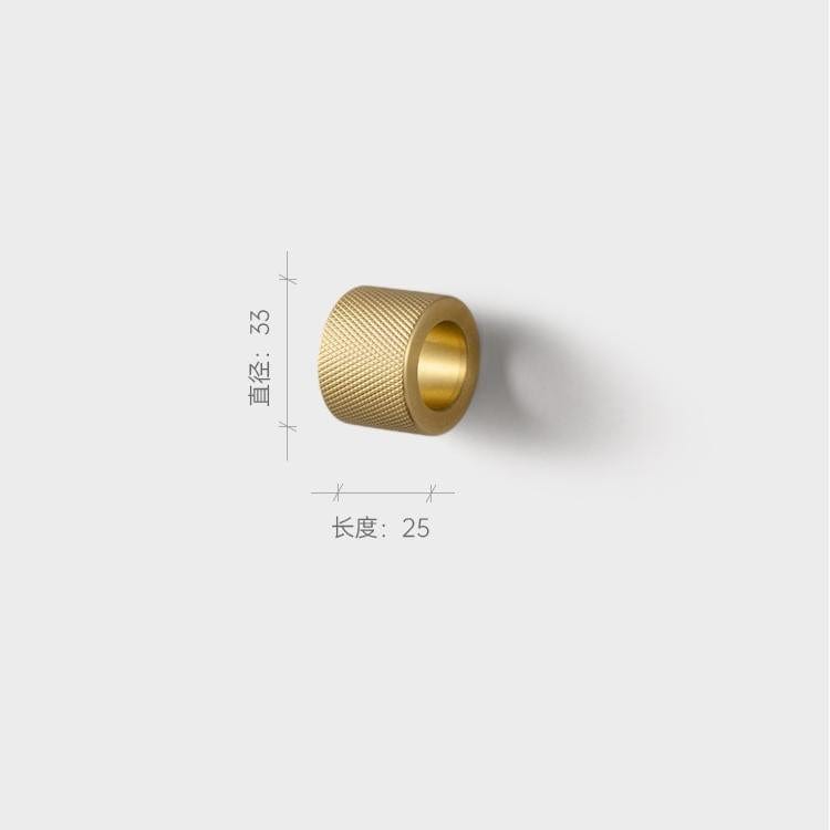 TONA Brushed Brass / Knob / 2 Pack French Knurled Cabinet Knobs Circular Finger Ring Handle Solid Brass Small Knob