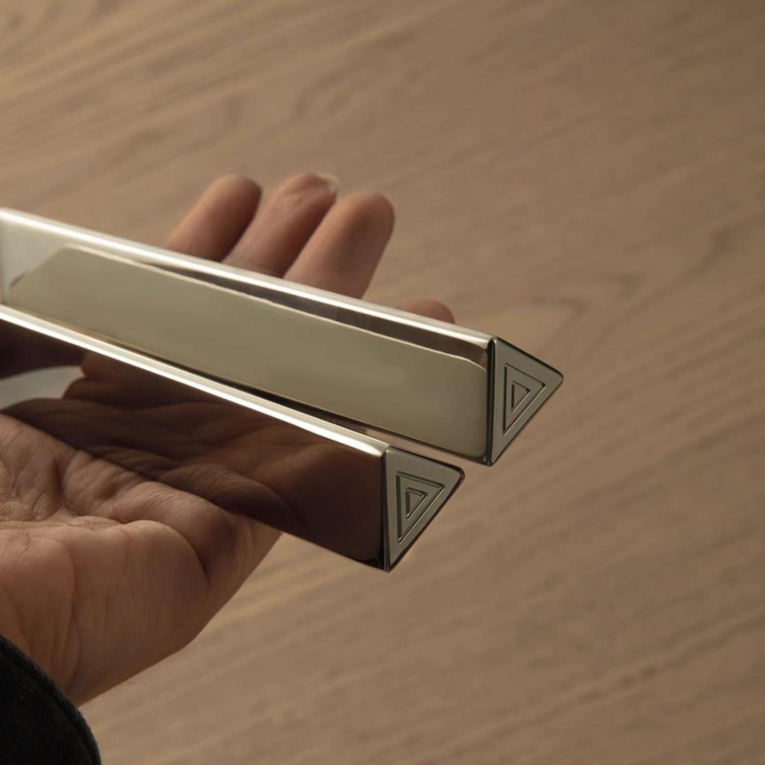 TONA Contemporary Style Titanium Silver Door Handle Solid Brass Interior Door Lock