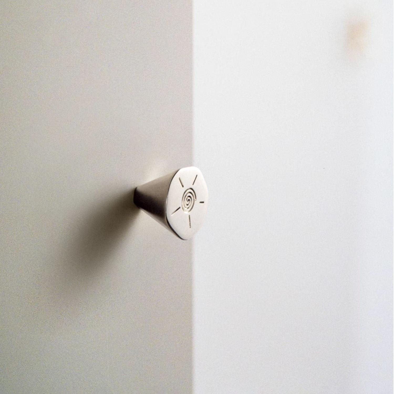 TONA Creative Carving Titanium Silver Cabinet Hardware Solid Brass Drawer Knobs