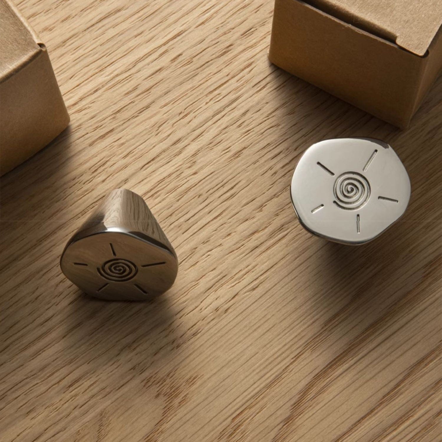 TONA Creative Carving Titanium Silver Cabinet Hardware Solid Brass Drawer Knobs