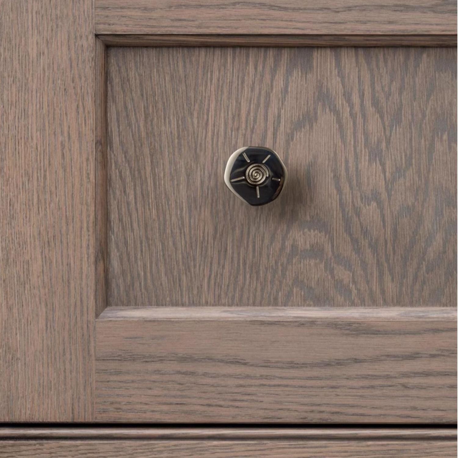 TONA Creative Carving Titanium Silver Cabinet Hardware Solid Brass Drawer Knobs