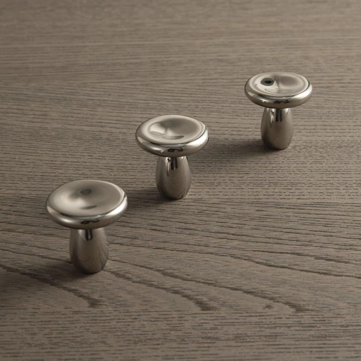 TONA Creative Carving Titanium Silver Cabinet Hardware Solid Brass Drawer Knobs