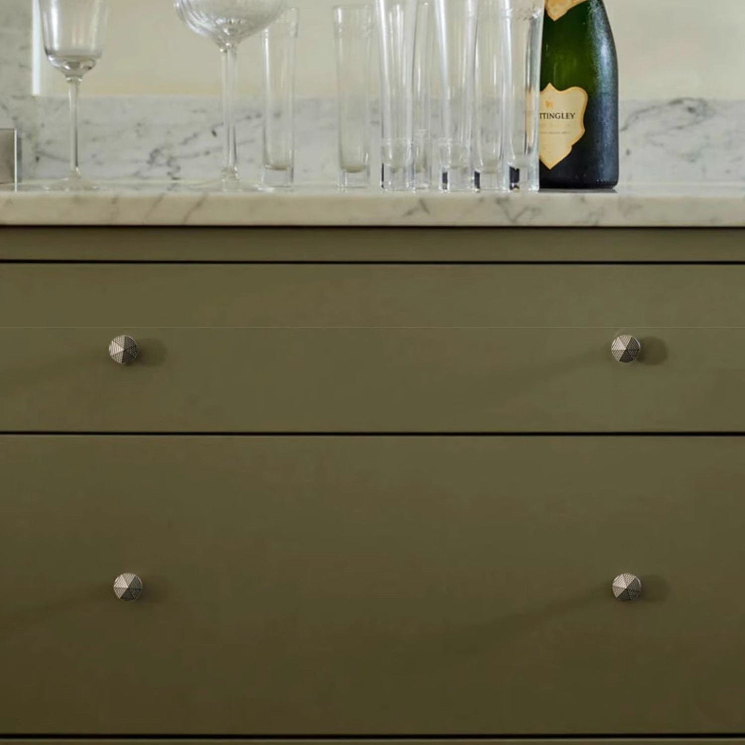 TONA Creative Carving Titanium Silver Cabinet Hardware Solid Brass Drawer Knobs