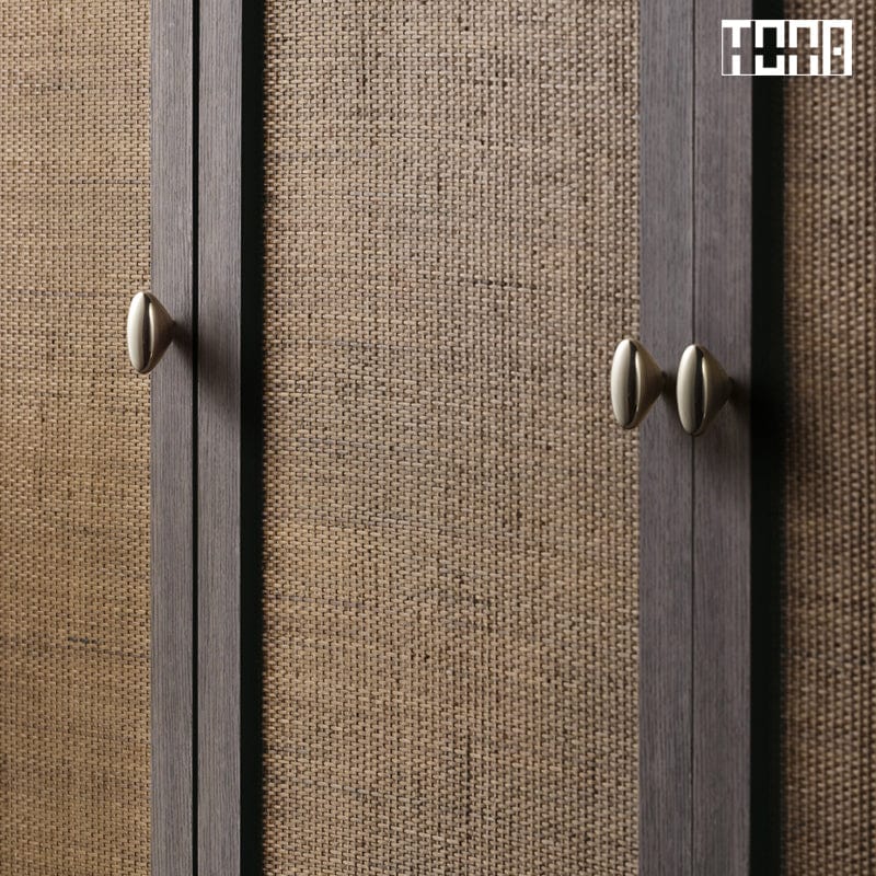 TONA Creative Carving Titanium Silver Cabinet Hardware Solid Brass Drawer Knobs