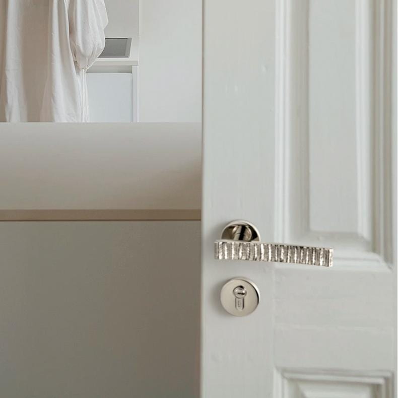 TONA Elegant Textured Door Handle Luxury Brass Door Hardware Titanium Silver Door Lock