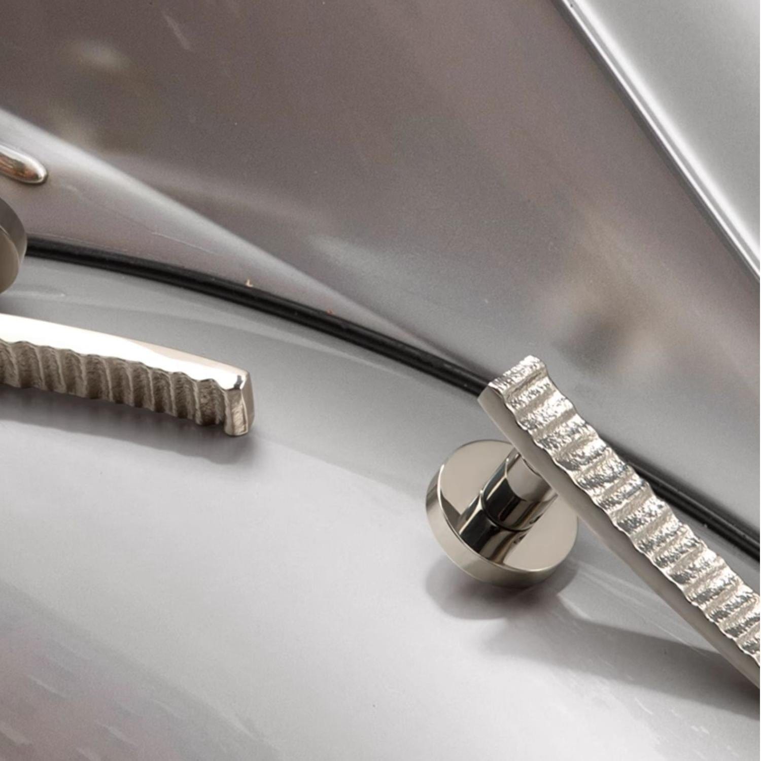 TONA Elegant Textured Door Handle Luxury Brass Door Hardware Titanium Silver Door Lock