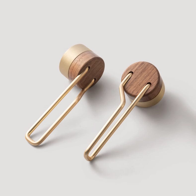 TONA Fake Lock High-end Brass Black Walnut Door Lock Creative Door Handle Interior Mute Door Lock