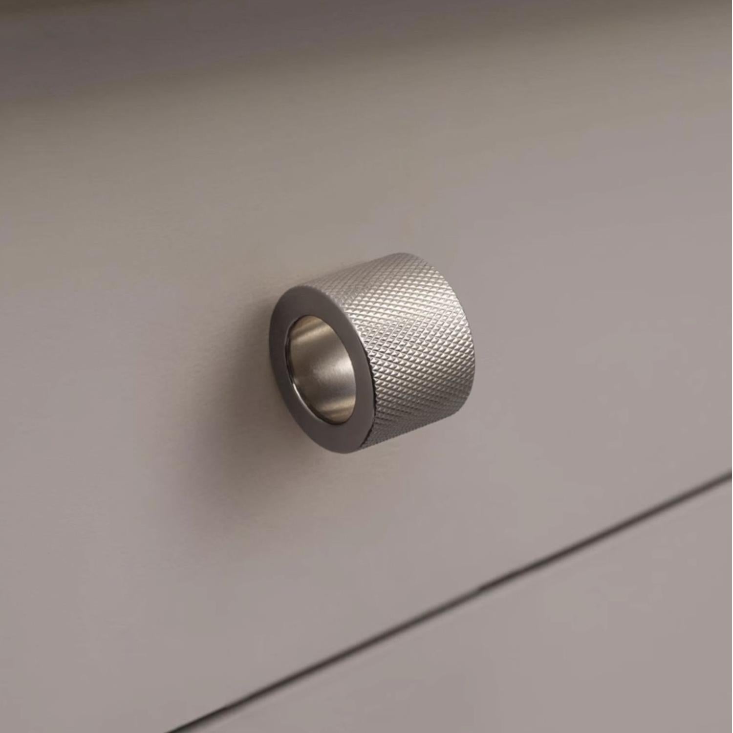 TONA French Knurled Cabinet Knobs Circular Finger Ring Handle Solid Brass Small Knob