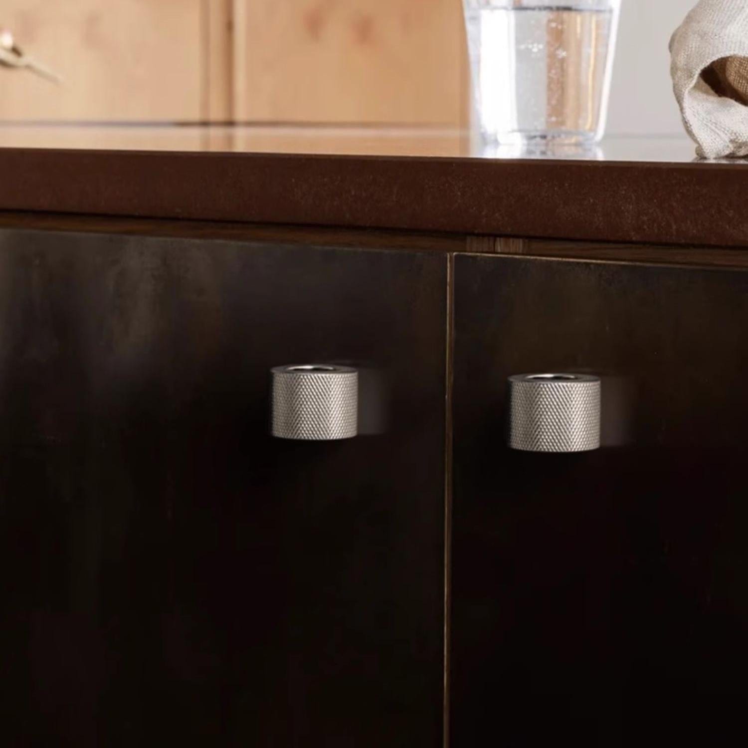 TONA French Knurled Cabinet Knobs Circular Finger Ring Handle Solid Brass Small Knob
