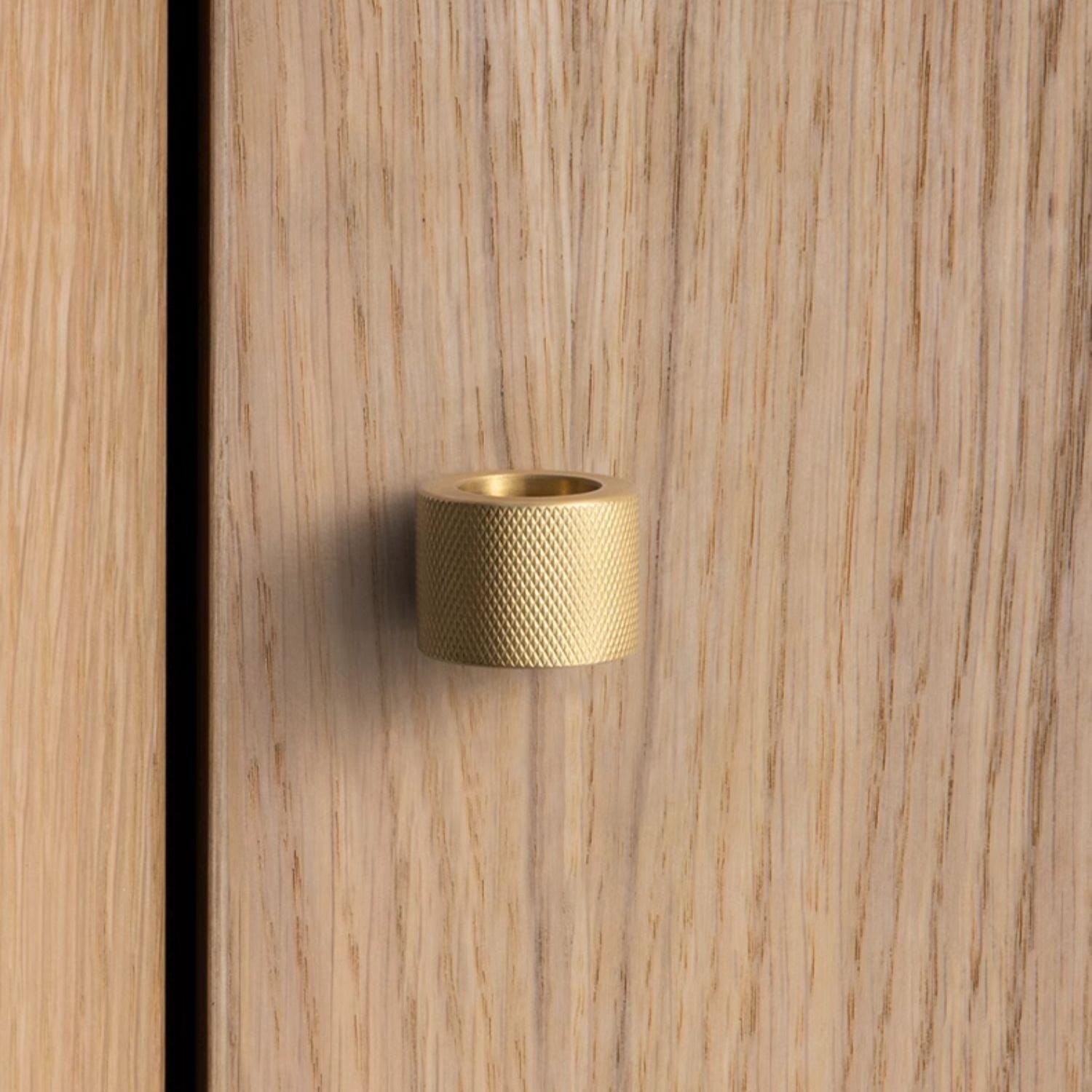 TONA French Knurled Cabinet Knobs Circular Finger Ring Handle Solid Brass Small Knob