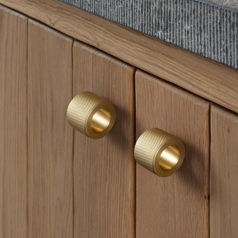 TONA French Knurled Cabinet Knobs Circular Finger Ring Handle Solid Brass Small Knob