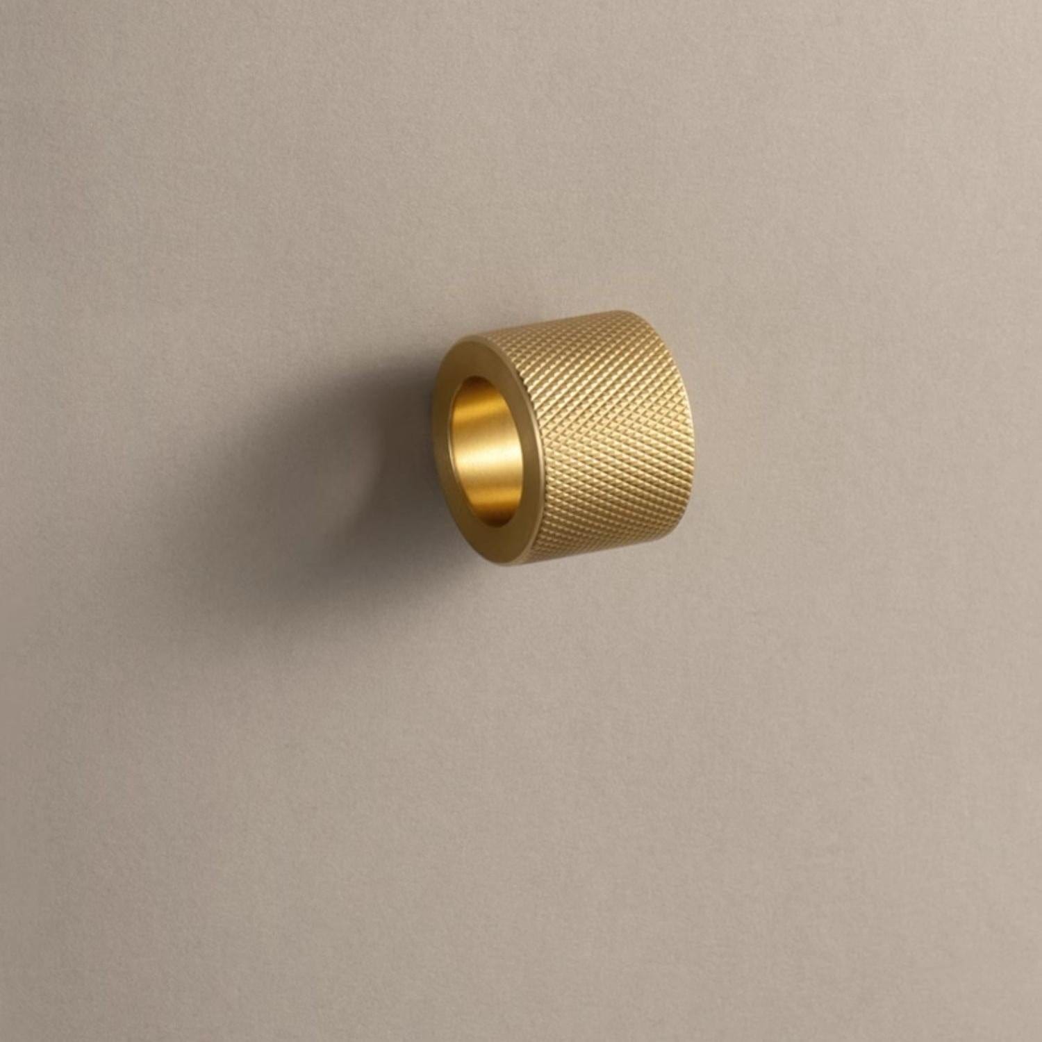 TONA French Knurled Cabinet Knobs Circular Finger Ring Handle Solid Brass Small Knob