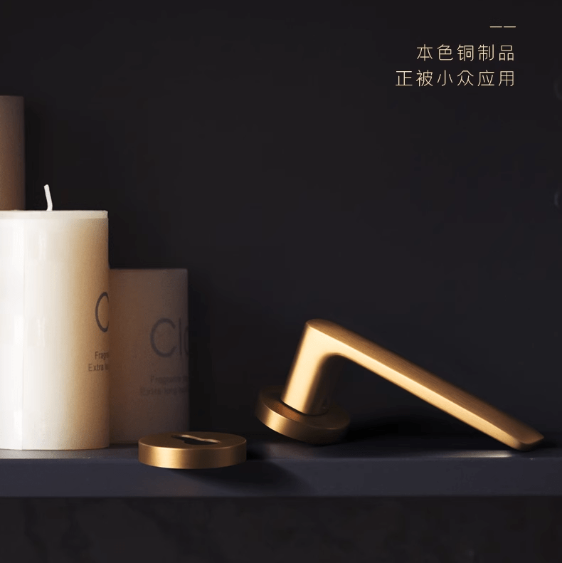 TONA Modern Pure Copper Interior Door Lock Minimalist Luxury Villa Door Handle