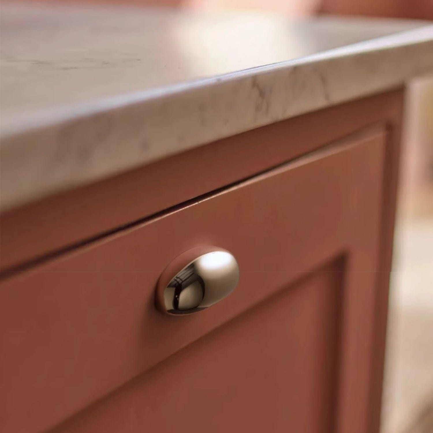 TONA Modern Solid Brass Furniture Handle Nordic Minimalist Style Drawer Handle Glossy Silver Kitchen Handle