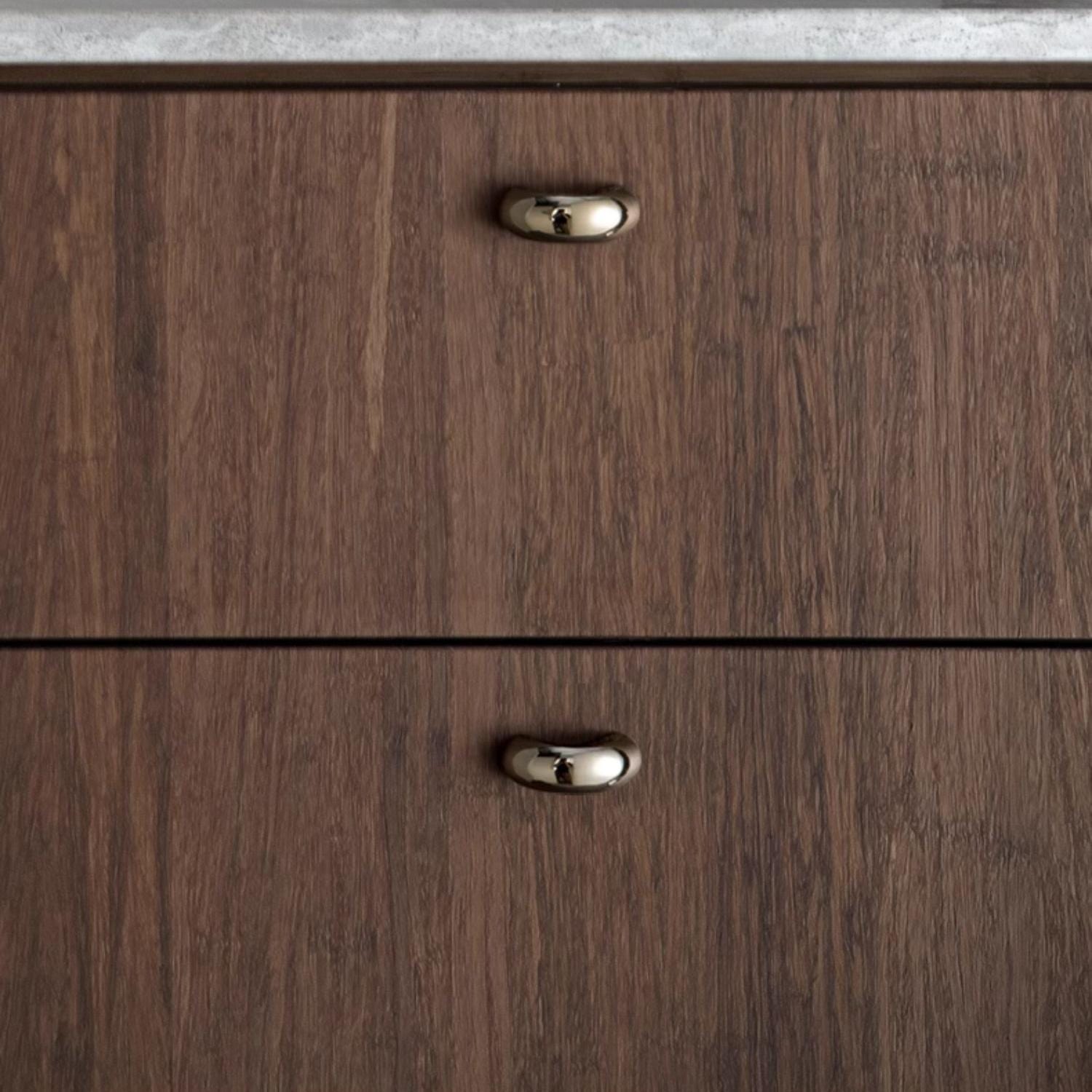 TONA Modern Solid Brass Furniture Handle Nordic Minimalist Style Drawer Handle Glossy Silver Kitchen Handle