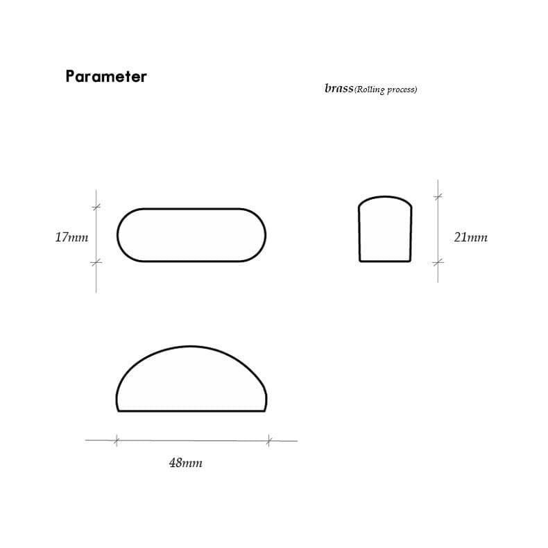 TONA Modern Solid Brass Furniture Handle Nordic Minimalist Style Drawer Handle Glossy Silver Kitchen Handle