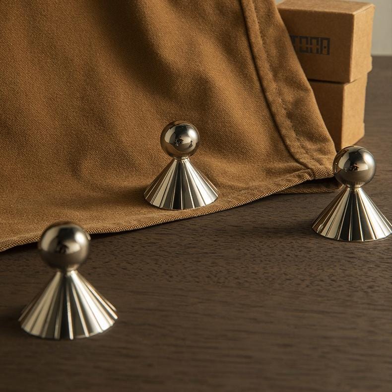 TONA Polished Titanium Silver Solid Brass Cabinet Knobs Luxurious Modern Drawer Knobs