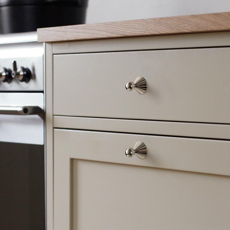 TONA Polished Titanium Silver Solid Brass Cabinet Knobs Luxurious Modern Drawer Knobs