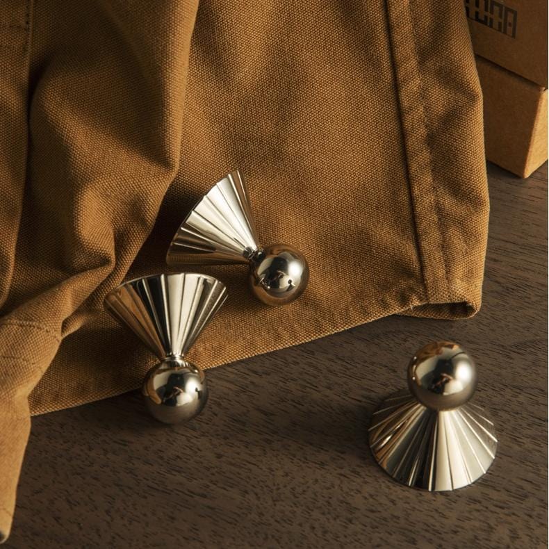 TONA Polished Titanium Silver Solid Brass Cabinet Knobs Luxurious Modern Drawer Knobs