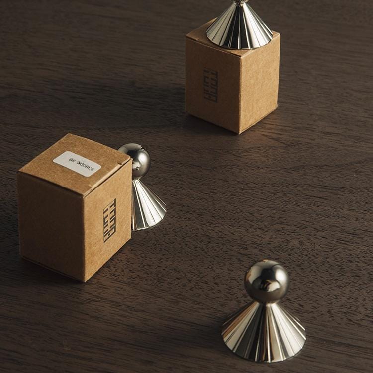 TONA Polished Titanium Silver Solid Brass Cabinet Knobs Luxurious Modern Drawer Knobs