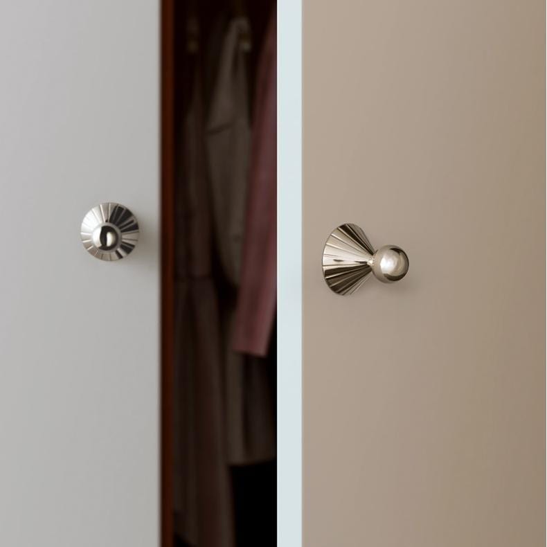 TONA Polished Titanium Silver Solid Brass Cabinet Knobs Luxurious Modern Drawer Knobs