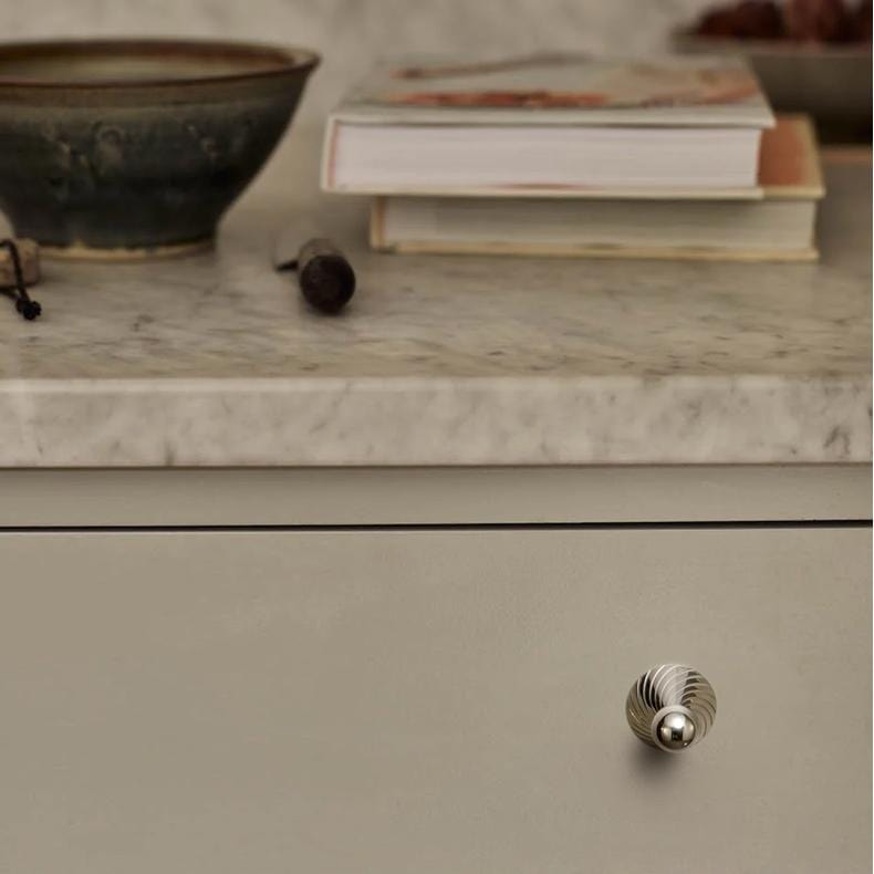 TONA Polished Titanium Silver Solid Brass Cabinet Knobs Luxurious Modern Drawer Knobs