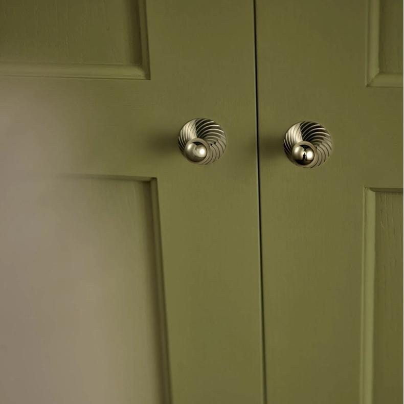 TONA Polished Titanium Silver Solid Brass Cabinet Knobs Luxurious Modern Drawer Knobs