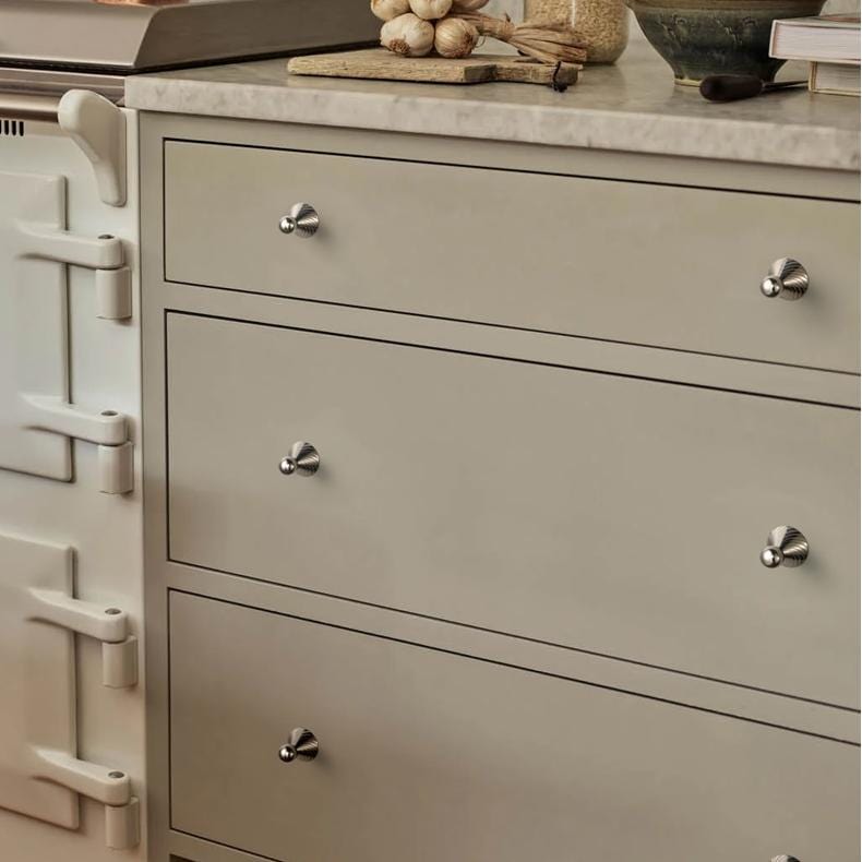 TONA Polished Titanium Silver Solid Brass Cabinet Knobs Luxurious Modern Drawer Knobs