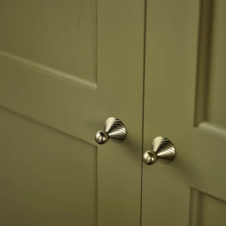 TONA Polished Titanium Silver Solid Brass Cabinet Knobs Luxurious Modern Drawer Knobs
