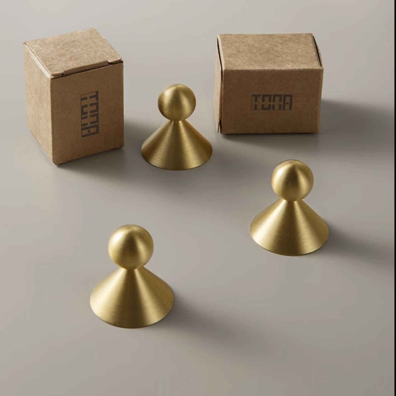 TONA Polished Titanium Silver Solid Brass Cabinet Knobs Luxurious Modern Drawer Knobs