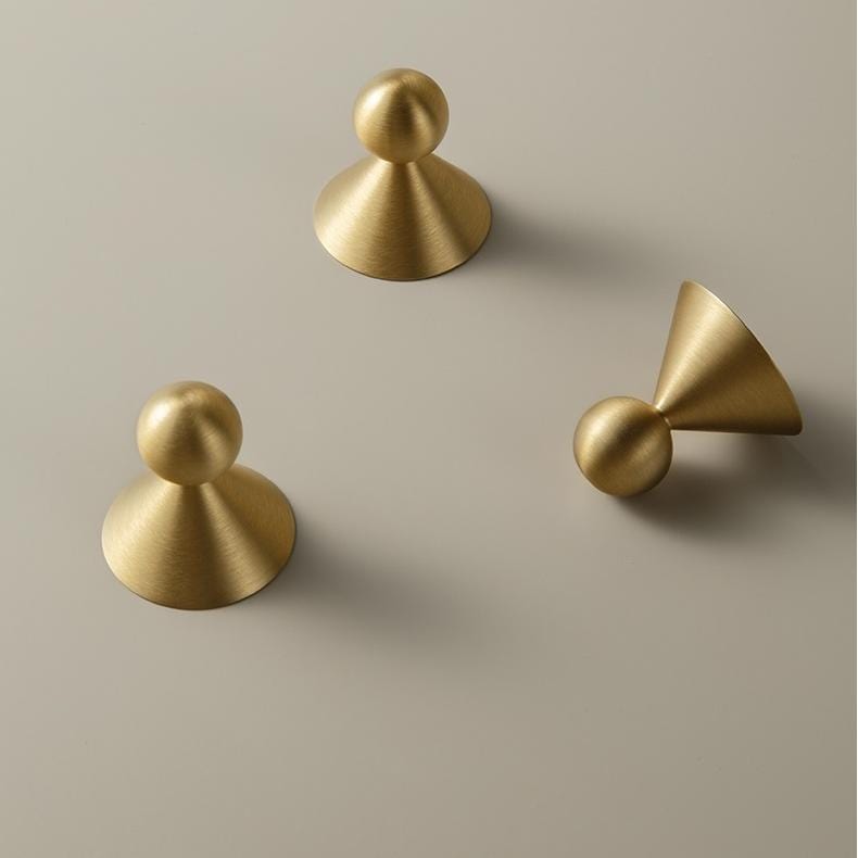 TONA Polished Titanium Silver Solid Brass Cabinet Knobs Luxurious Modern Drawer Knobs