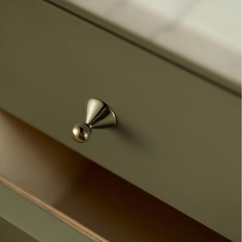 TONA Polished Titanium Silver Solid Brass Cabinet Knobs Luxurious Modern Drawer Knobs